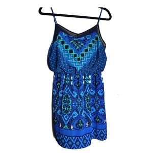 Express sleevess spaghetti strap pattern dress